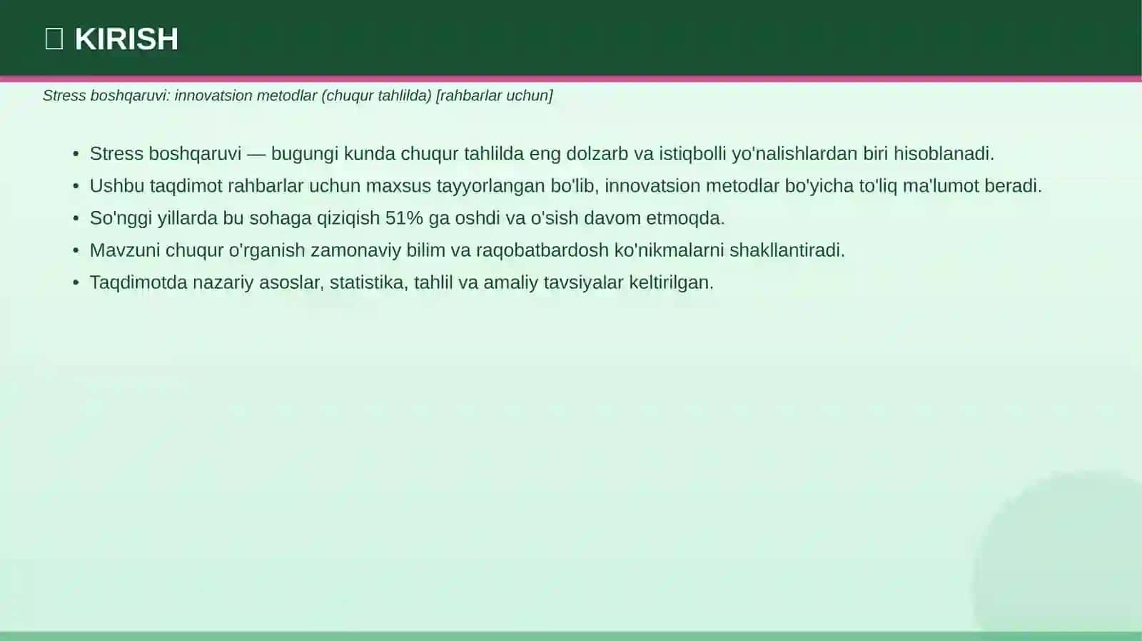 STRESS BOSHQARUVI 3