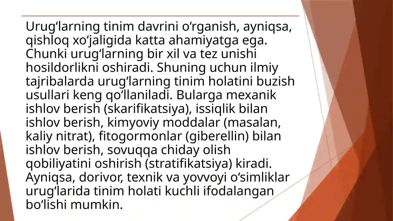 Urugʻlarni tinim davrida oʻrganish 3