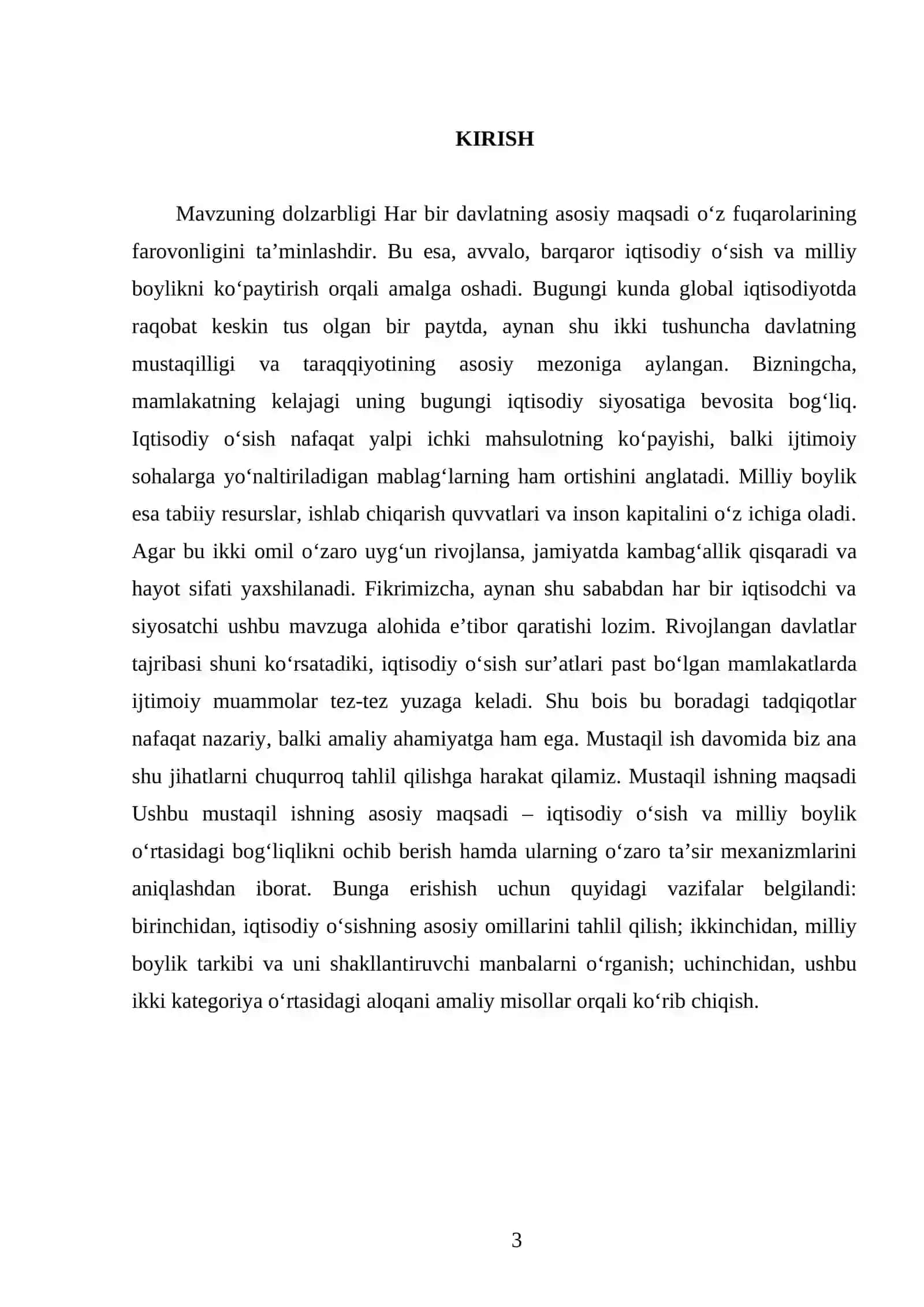 Iqtisodiy o’sish va milliy boylik 3