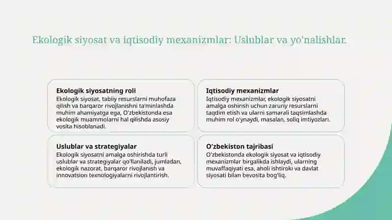 Ekologik siyosat va iqtisodiy mexanizmlar 3
