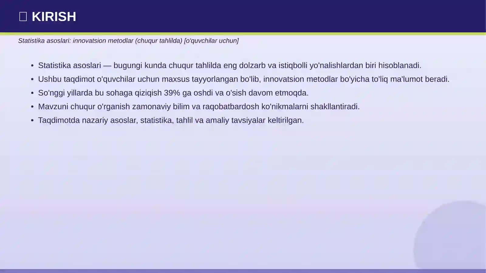 STATISTIKA ASOSLARI 3