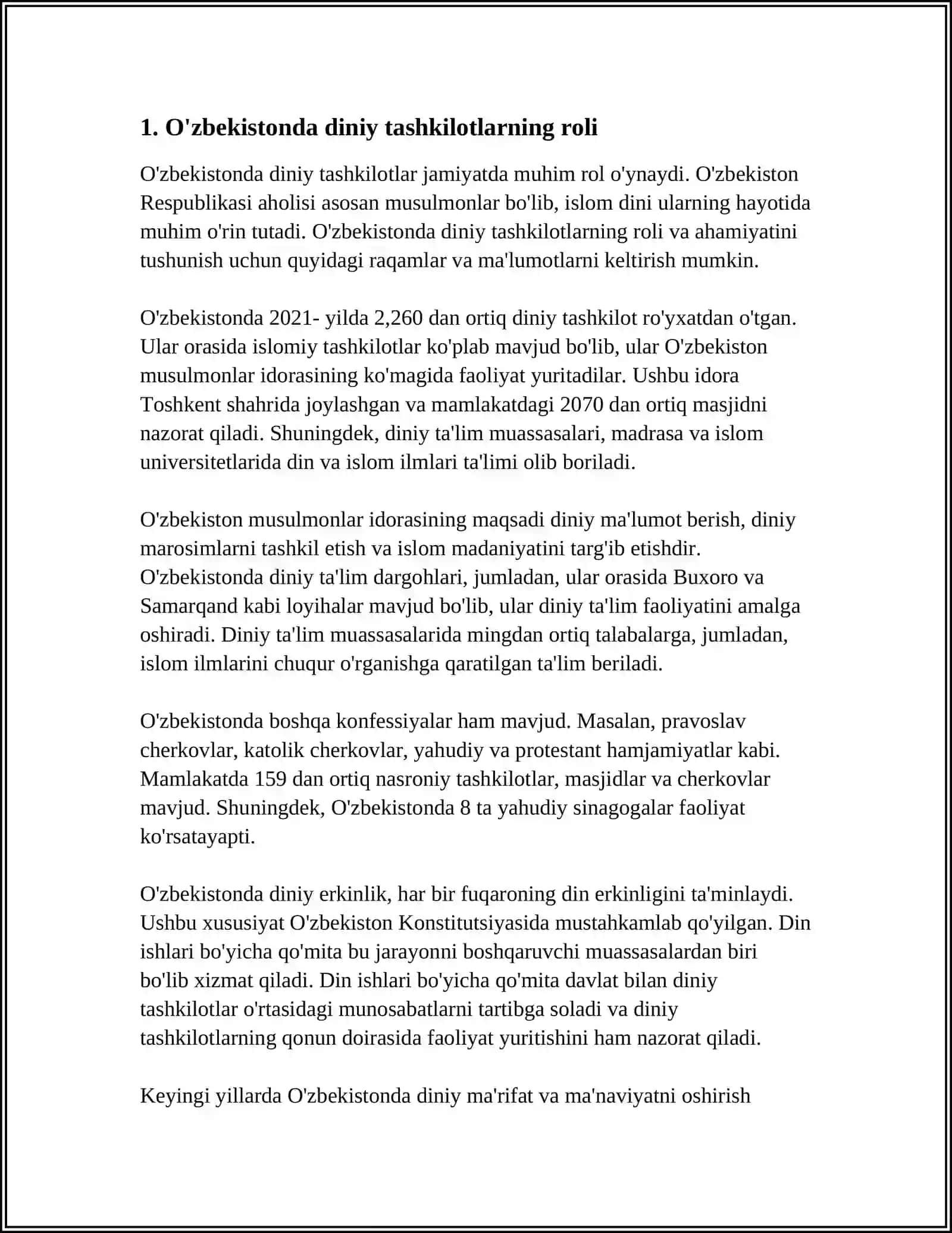O‘ZBEKISTON RESPUBLIKASI OLIY TA’LIM FAN VA INNOVATSIYA VAZIRLIGI MUHAMMAD AL-XORAZMIY NOMIDAGI TOSHKENT AXBOROT TEXNOLOGIYALARI UNIVERSITETI URGANCH FILIALI MUSTAQIL ISH 3