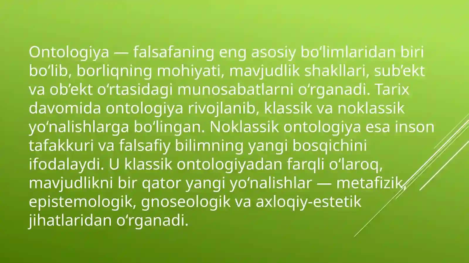 Noklassik ontologiya ning yo'nalishlari va mohiyati 3