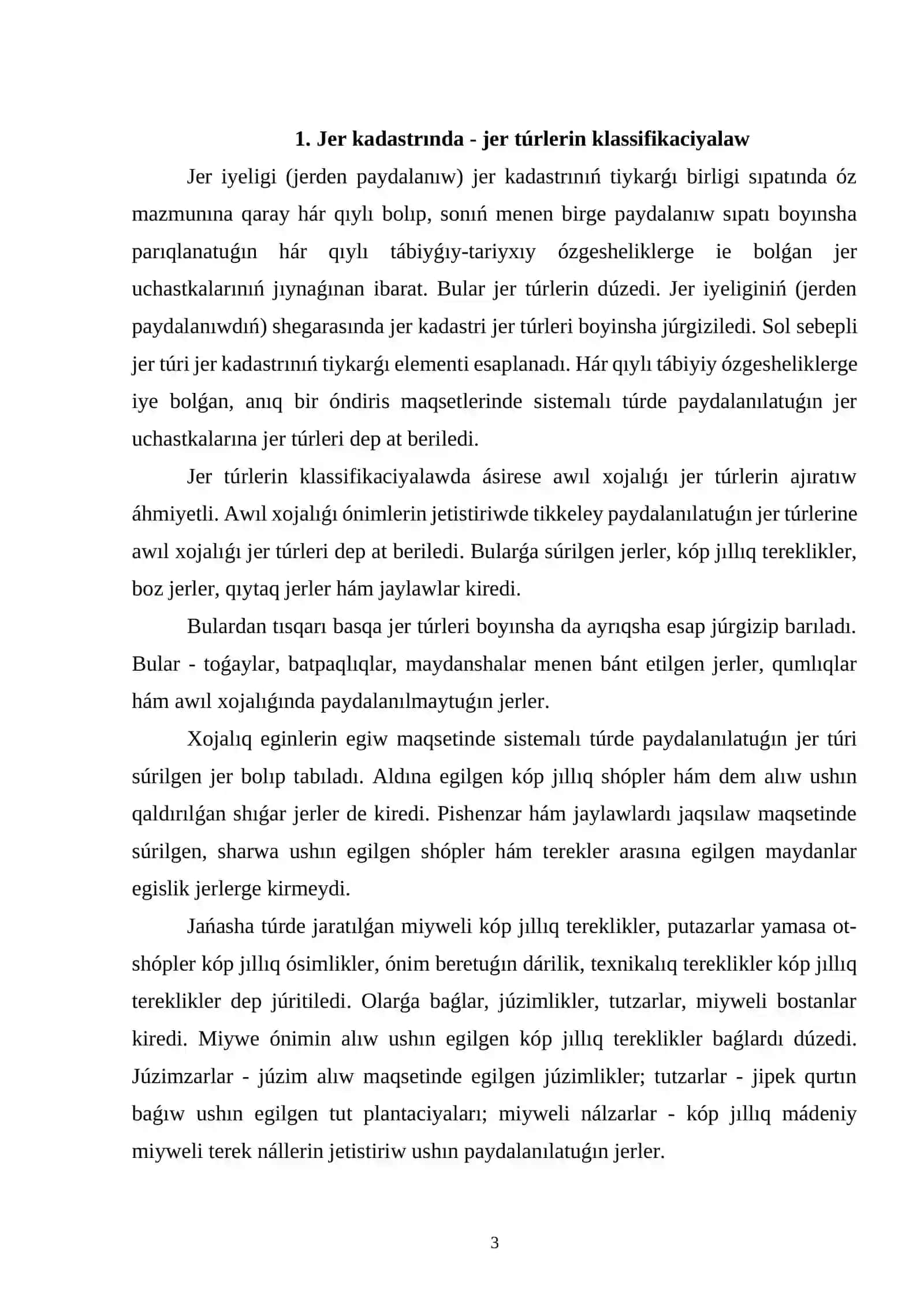 Jer túrleriniń sıpatlaması 3