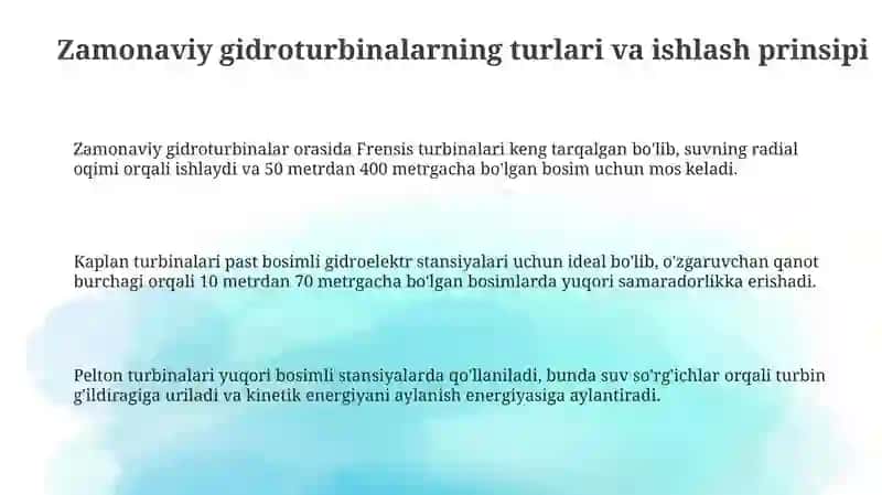 Zamonaviy gidroturbinalar va ularning rivojlanish tendensiyalari 3