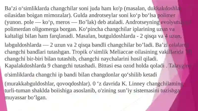 Androssey va gineseyning tuzilishi. Murtakning rivojlanishi. Urug’ va meaning hosil bo’lishi. 3