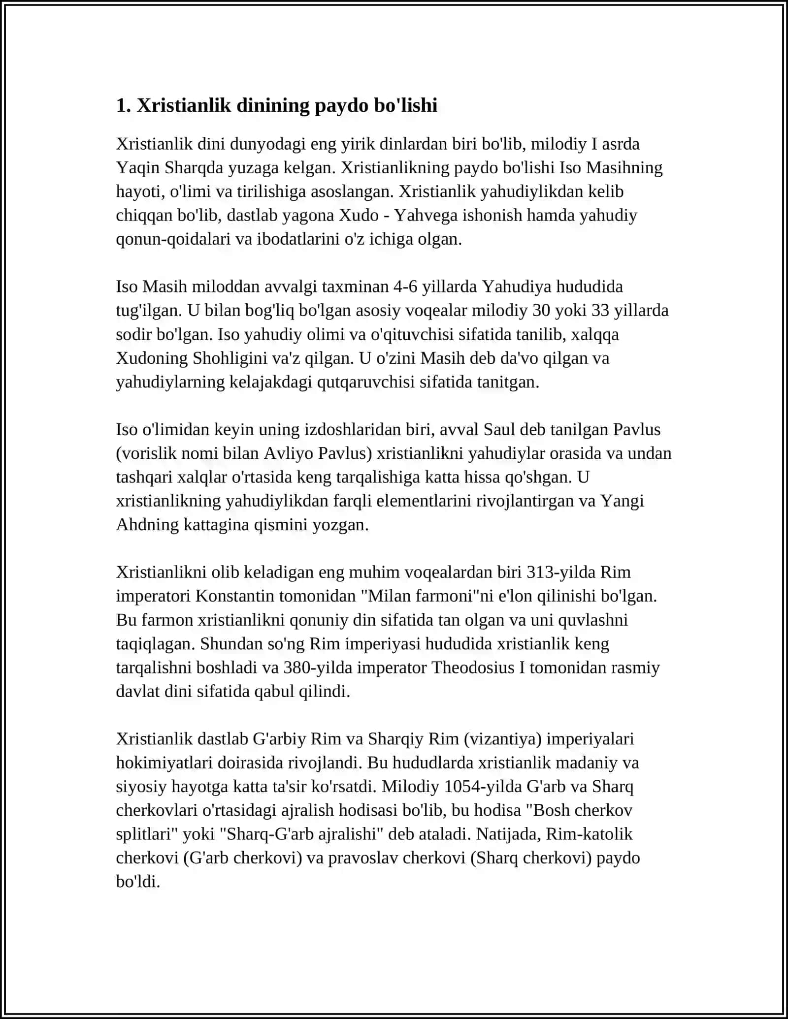 XRISTIANLIK DININING VUJUDGA KELISHI 3