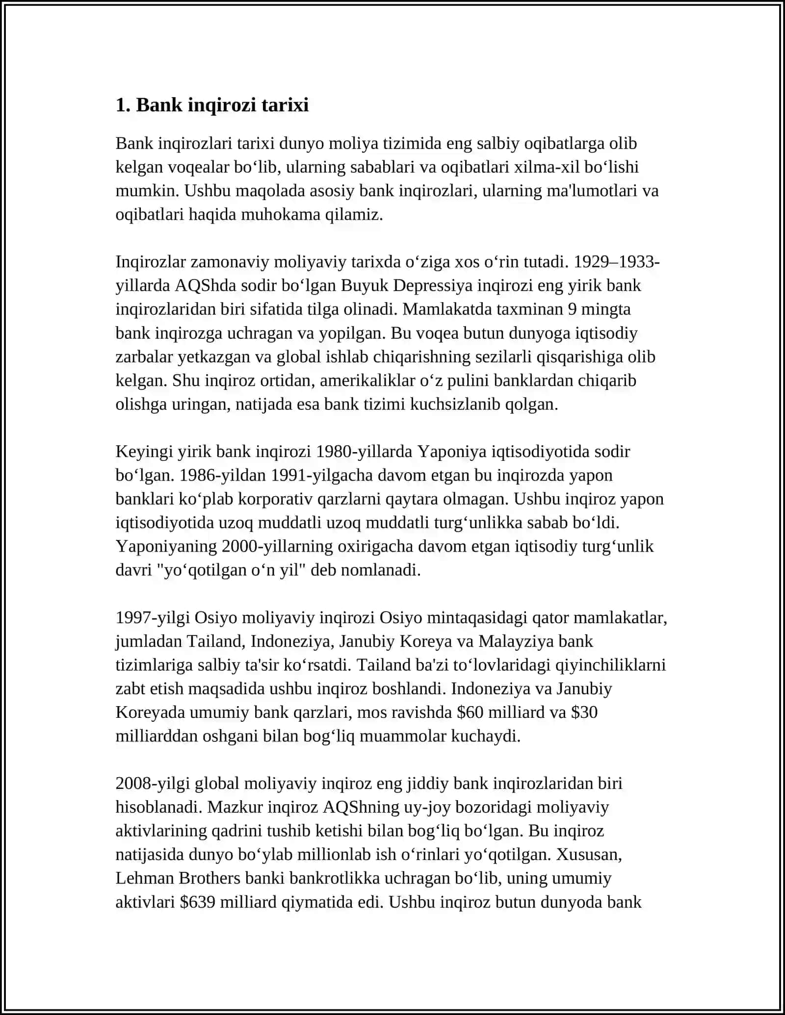 BANK INQIROZLARI BANK INQIROZI TUSHUNCHASI 3