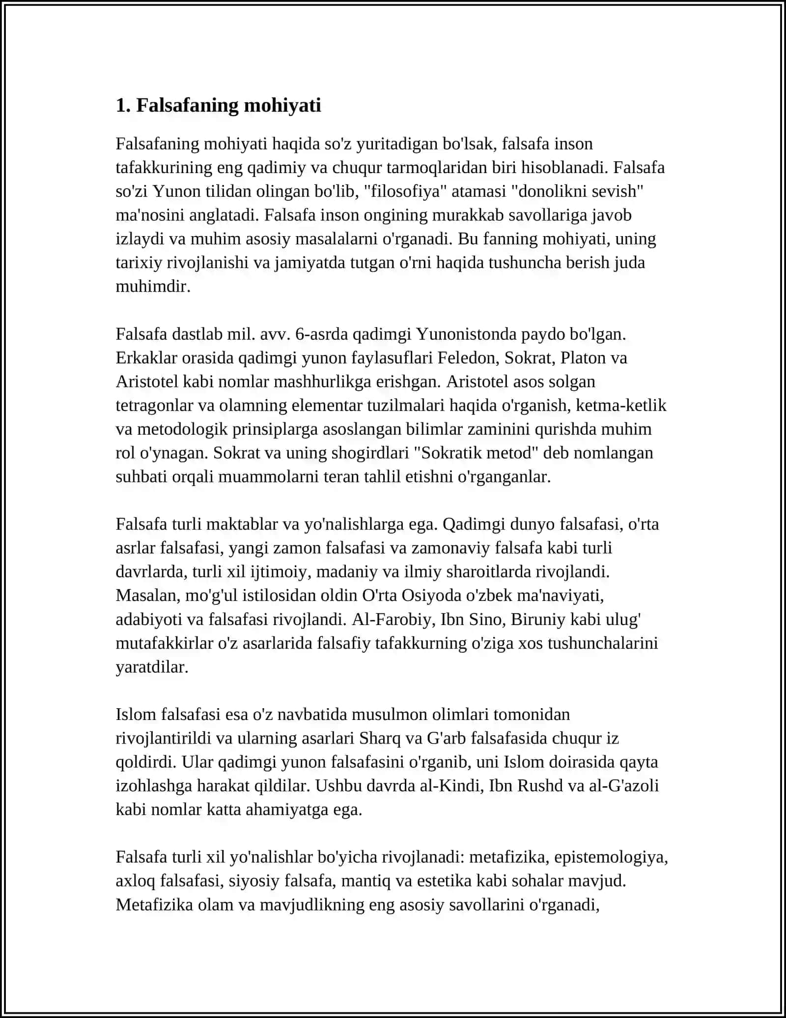 FALSAFA FANING PREDMETI VA FUNKSIYALARI 3