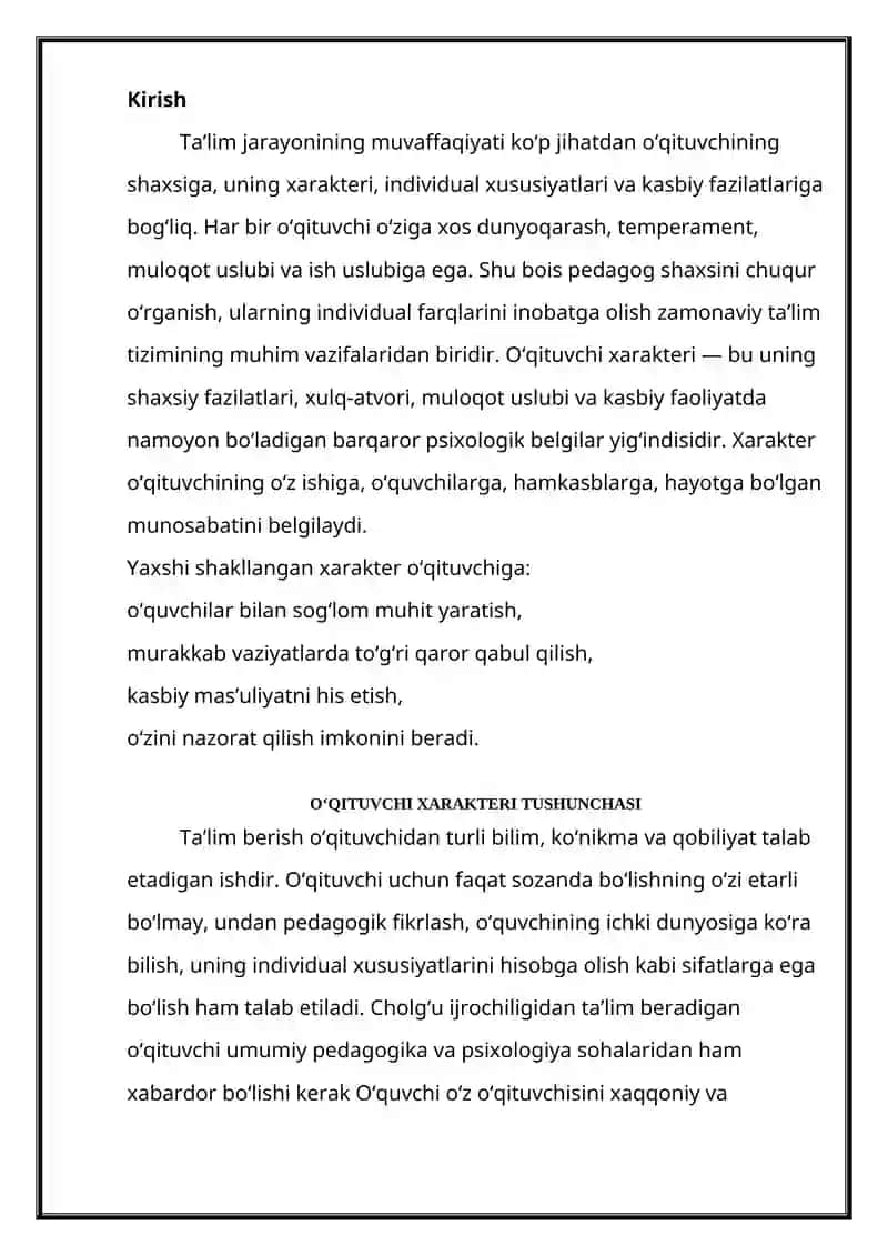 O‘QITUVCHI XARAKTERI VA UNING INDIVIDUAL XUSUSIYATIGA QARAB TOIFAGA BO‘LINISHI 3