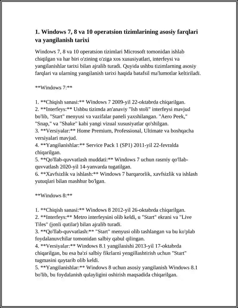 MS WINDOWS 7,8,10 OPERASION TIZIMLARI VA ULARDAGI YANGI IMKONIYATLARI VA QULAYLIKLARI 3