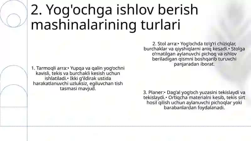 Yog‘Ochga Ishlov Berish Dastgohi Haqida 3