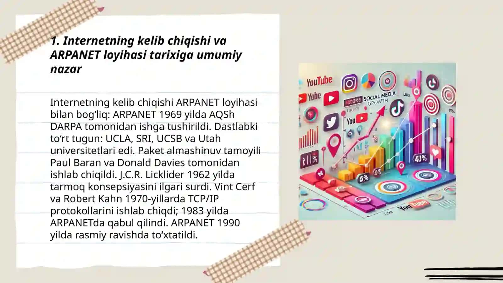 Internetning yaratilishi, rivojlanish bosqichlari tarixi va hozirgi kunda ahamiyati 3