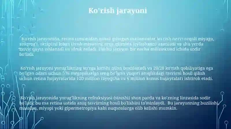 Ko'zning tuzilishi va faolyati 3