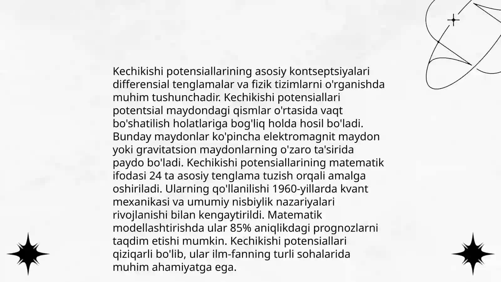 Kechikishi potensiallarning Lorens shartini qanoatlantirishini ko'rsating 3