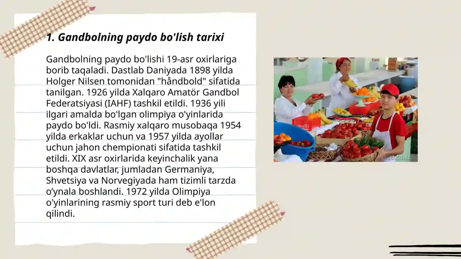 Gandbol o'yinining kelib chiqishi va rivojlanishi 3