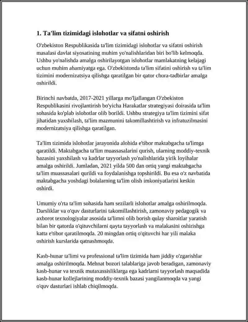 O'ZBEKISTON RESPUBLIKASI OLIY TA’LIM FAN VA INNOVATSIYA VAZIRLIGI 3