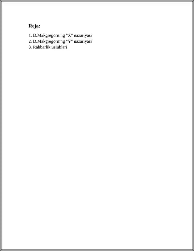 D.Makgregorning "X" VA "Y" NAZARYASI 3