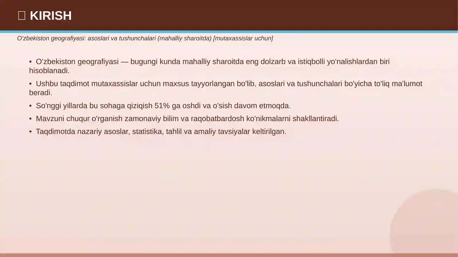 O'zbekiston Geografiyasi Asoslari va Tushunchalari 3