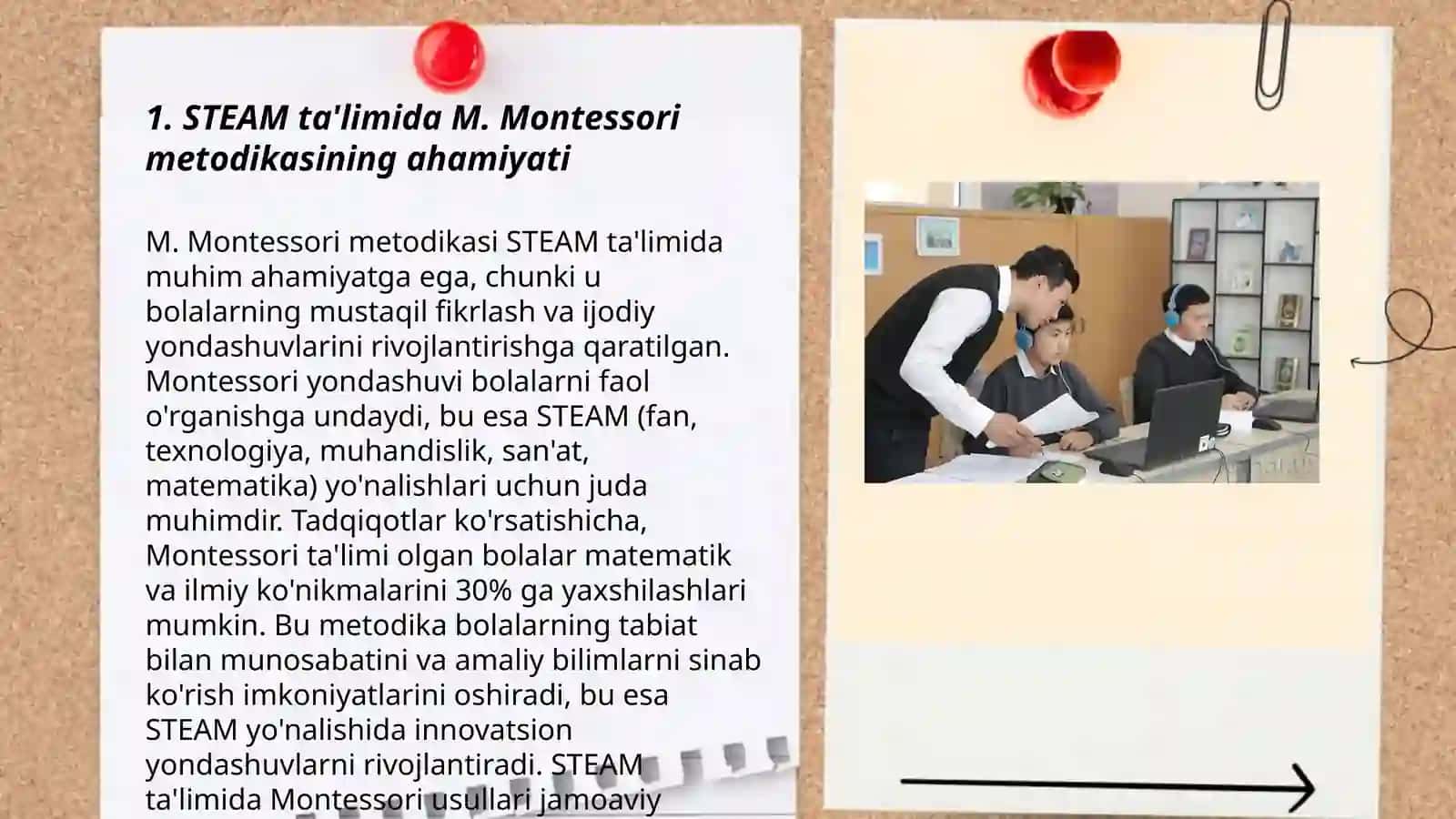 STEAM ta'lim texnologiyasida M.Montessori metodikasidan foydalanish 3