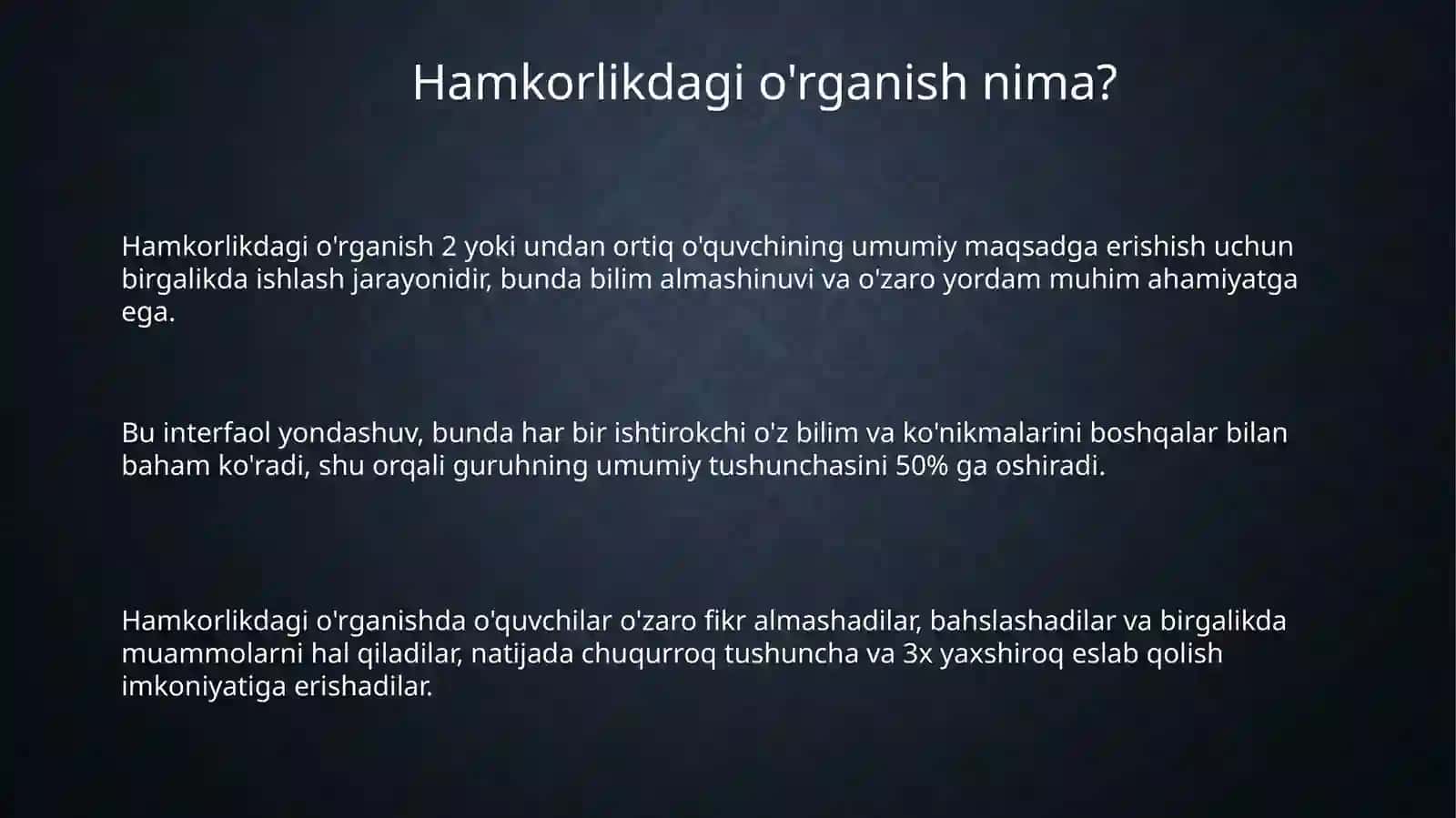 Hamkorlikda o'rganish 3