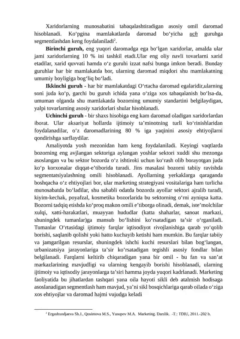 Bozor segmentatsiyasi 3