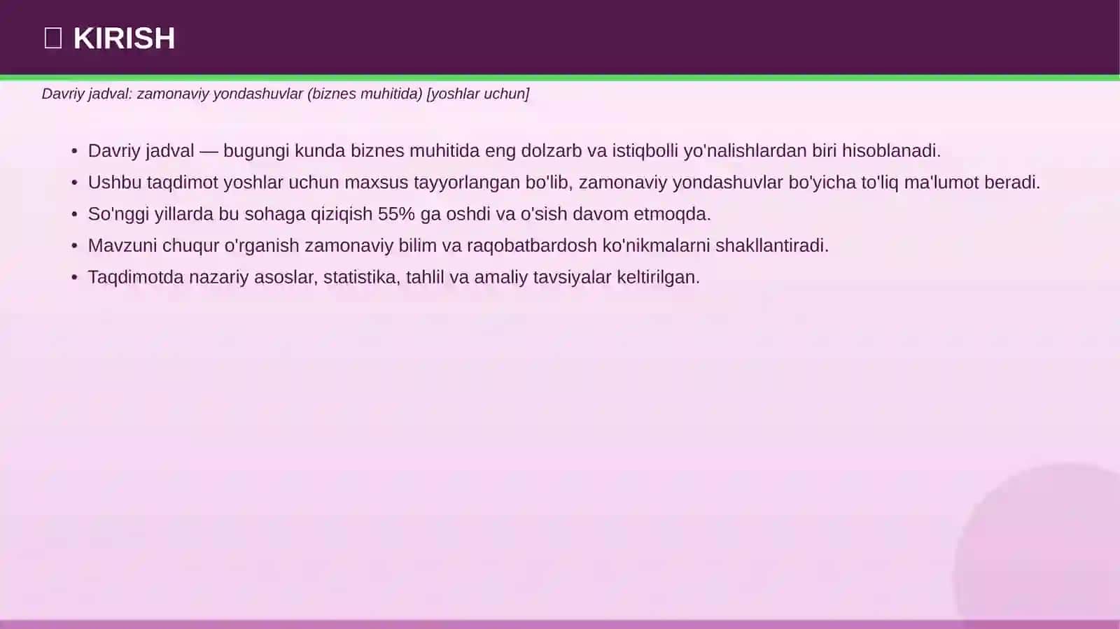 Davriy jadval: Zamonaviy yondashuvlar 3
