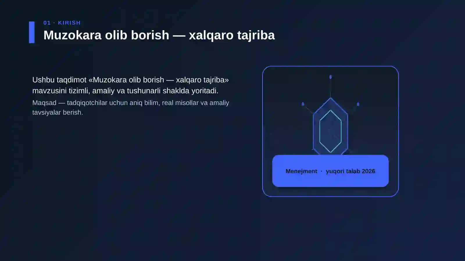 Muzokara olib borish — xalqaro tajriba 3