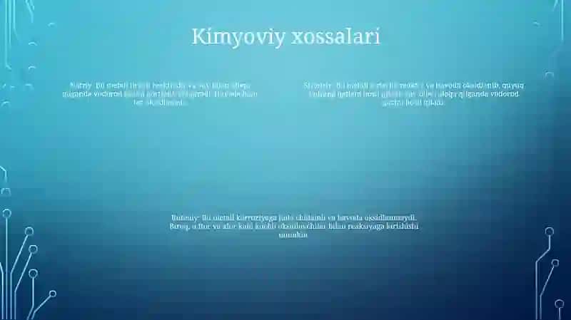 Mis,Stronsiy,Ruh,Temir,Surma,Qalay,Xrom Va Aluminiylarning Taksikologik Xususyati 3