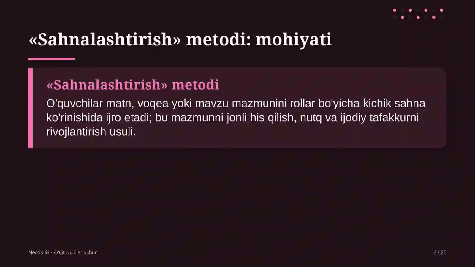 nemis tili darslarida sahnalashtirish metodidan foydalanish 5256 3