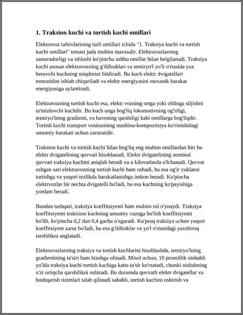 ELEKTRAVOZ TAFSIVLARINING TURLI OMILARI 3