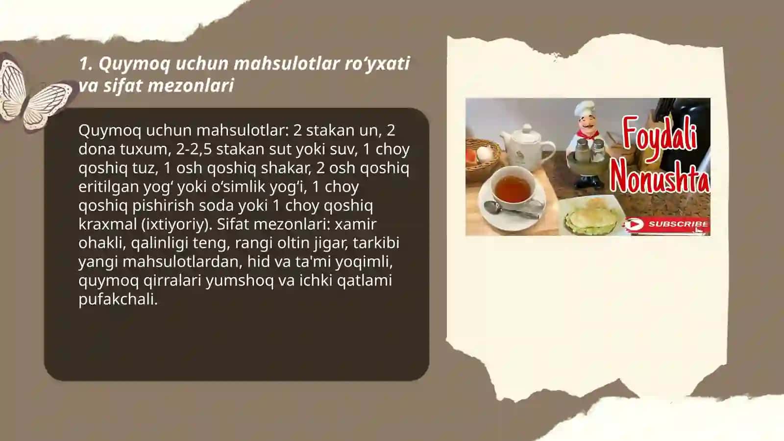 Quymoq tayyorlash tartibi va dasturxonga tortish 3