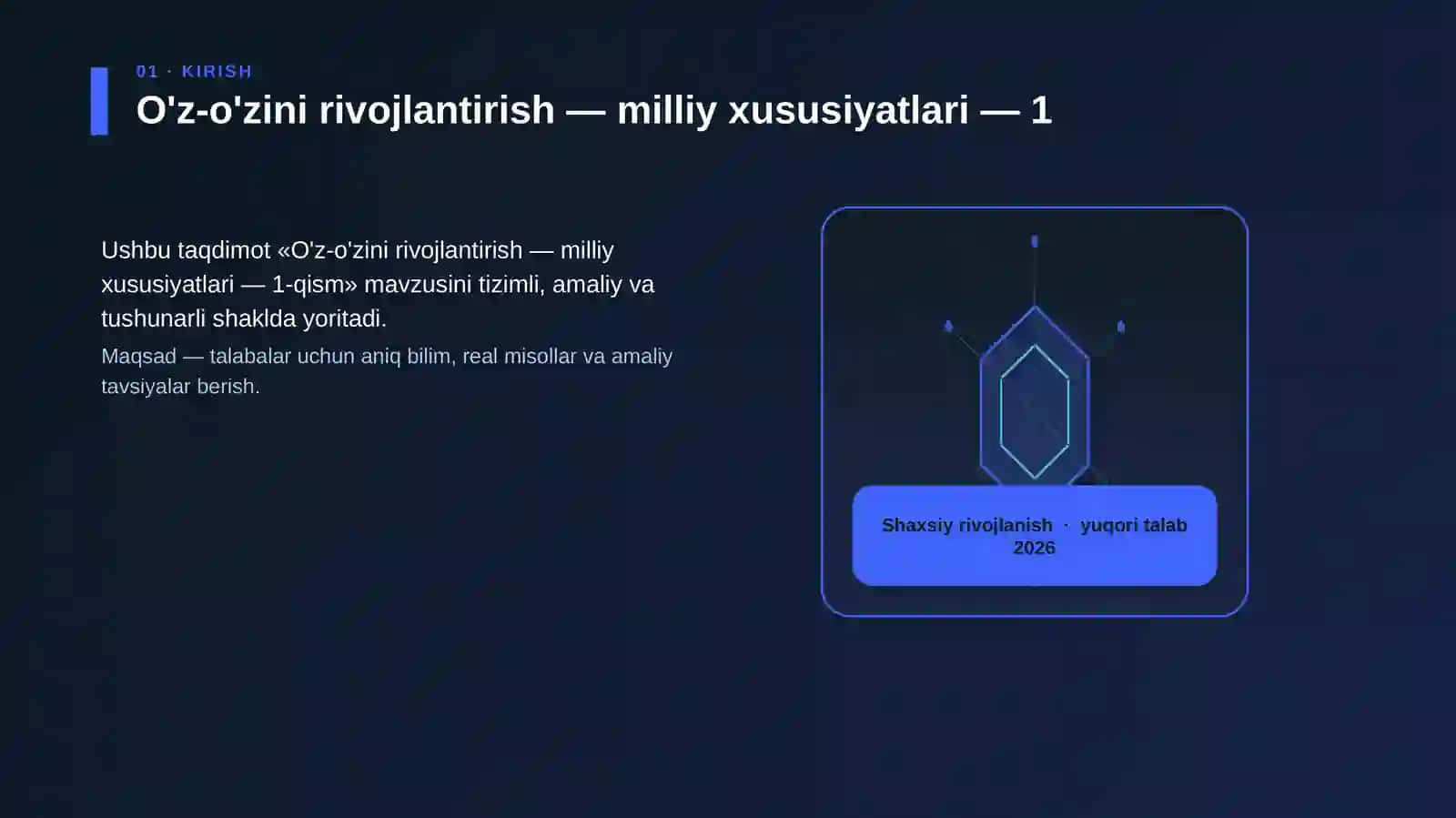 O'z-o'zini rivojlantirish — milliy xususiyatlari — 1-qism 3
