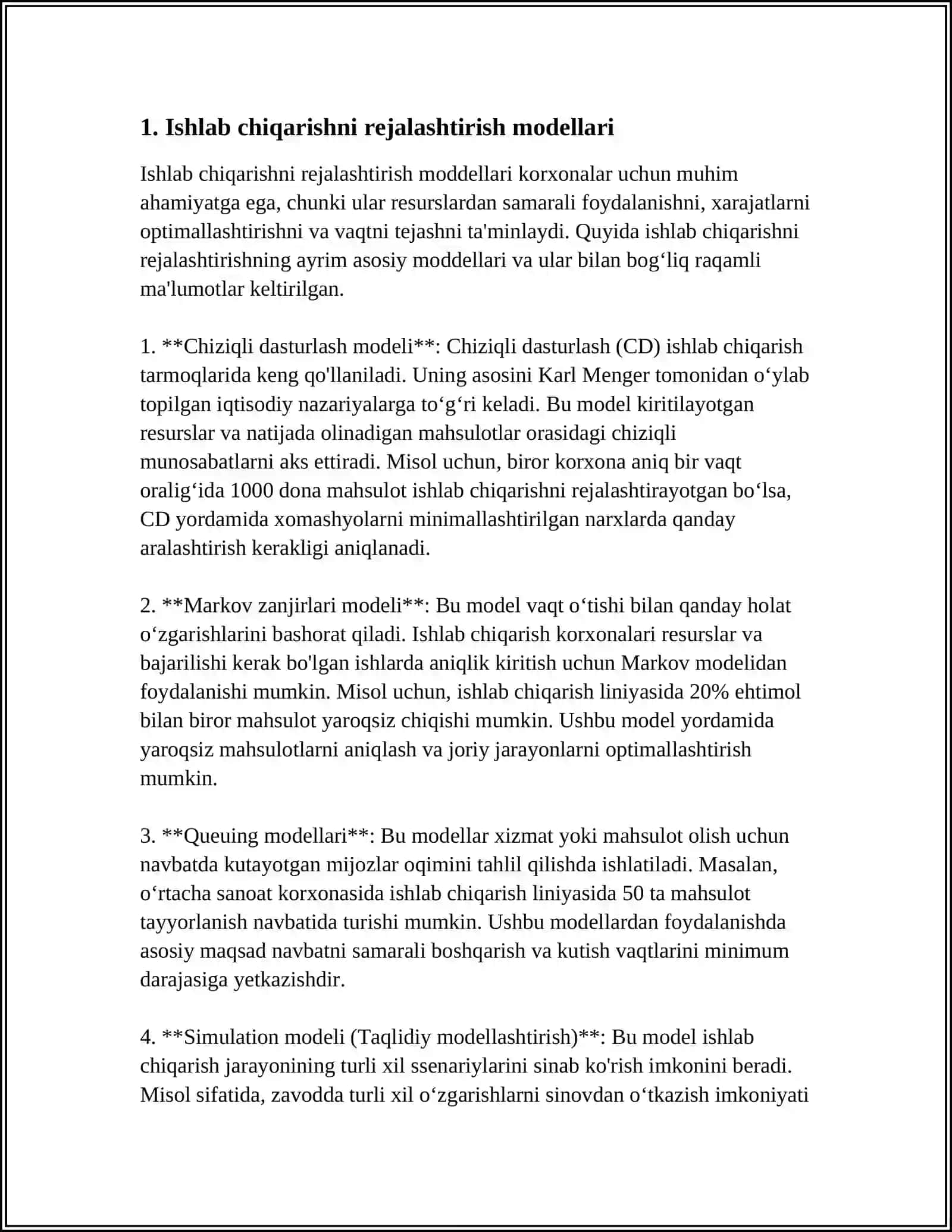 ISHLAB CHIQARISH MODELLARI 3