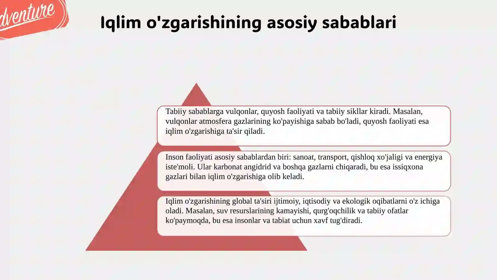 Iqlim o'zgarishiga moslashuv 3