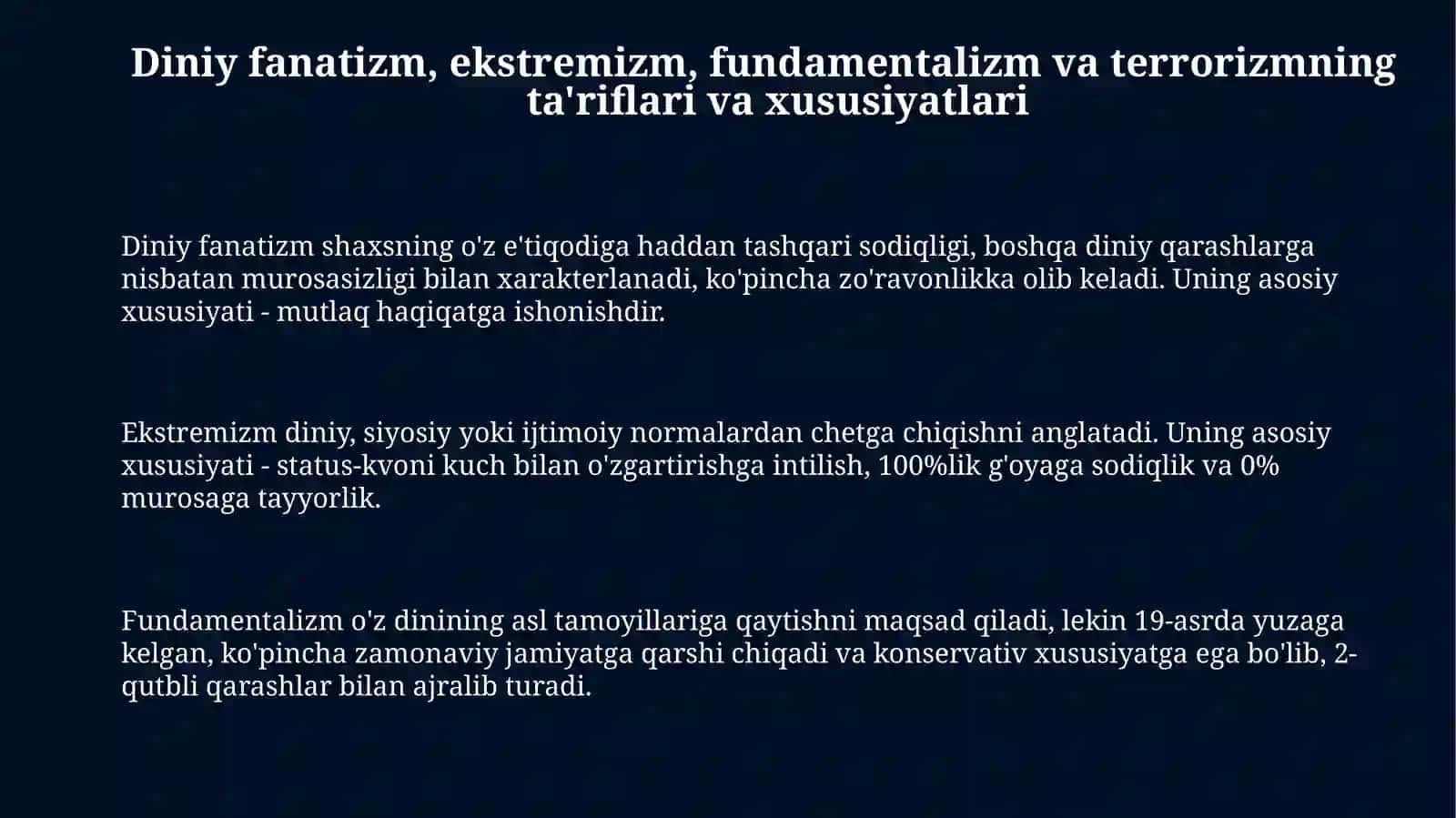 Diniy fanatizmekstremizmfundamentalizmvaterrorizmningtarixi 3
