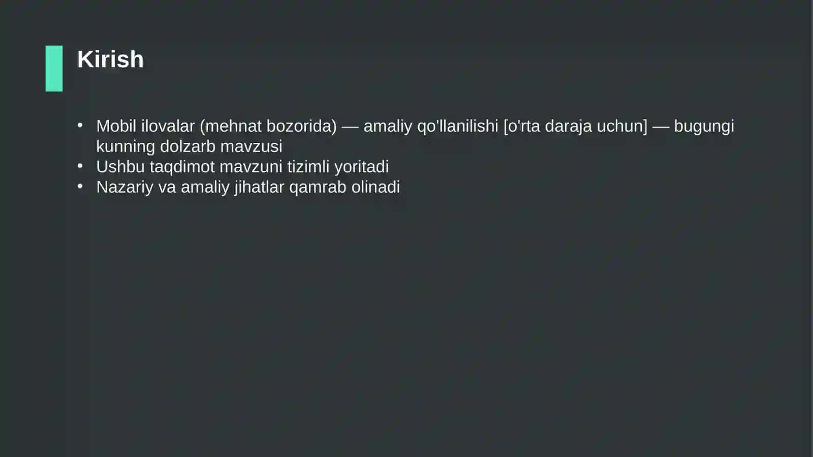Mobil ilovalar (mehnat bozorida) — amaliy qo'llanilishi [o'rta daraja uchun] 3