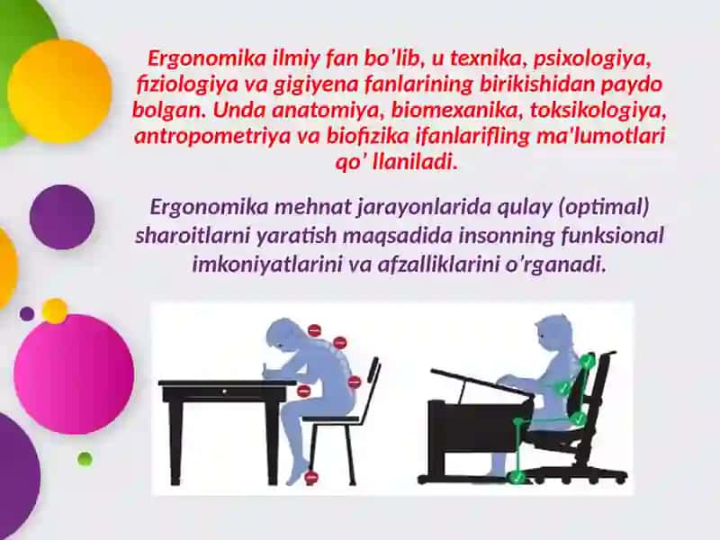 Mehnatfaoliyat jarayonida ergonomikaning ro‘li 3