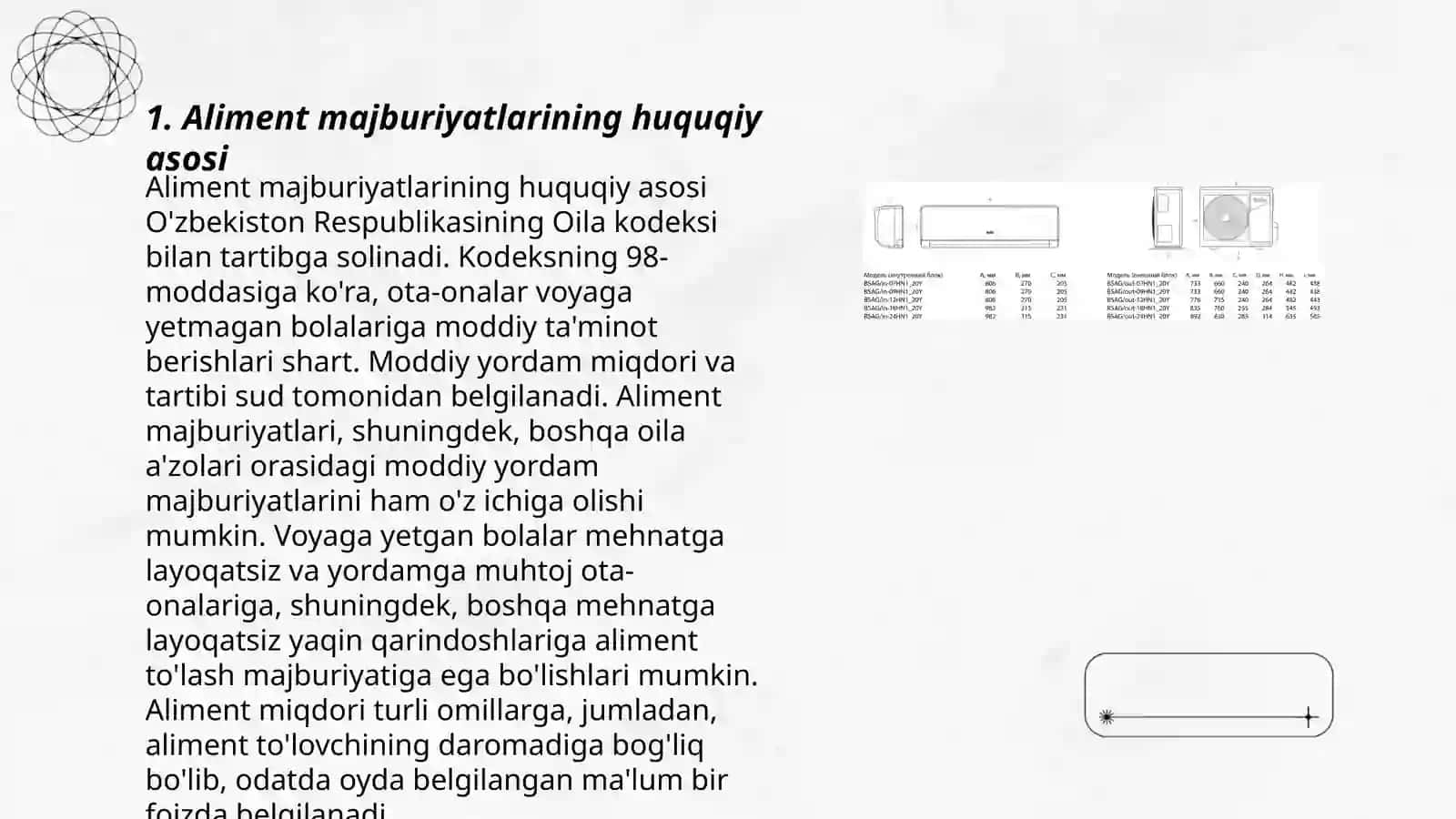 Er-xotinlar va sobiq er-xotinlarning aliment majburiyatlari.(taqdimot tayyorlash) 3