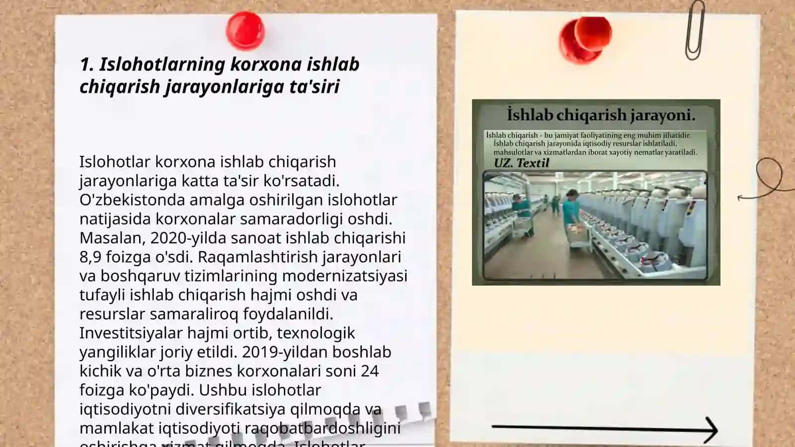 Islohotlarni davom ettirish va chuqurlashtirish sharoitida korxonada mahsulot ishlab chiqarish va sotish xajmini ta'minlash 3