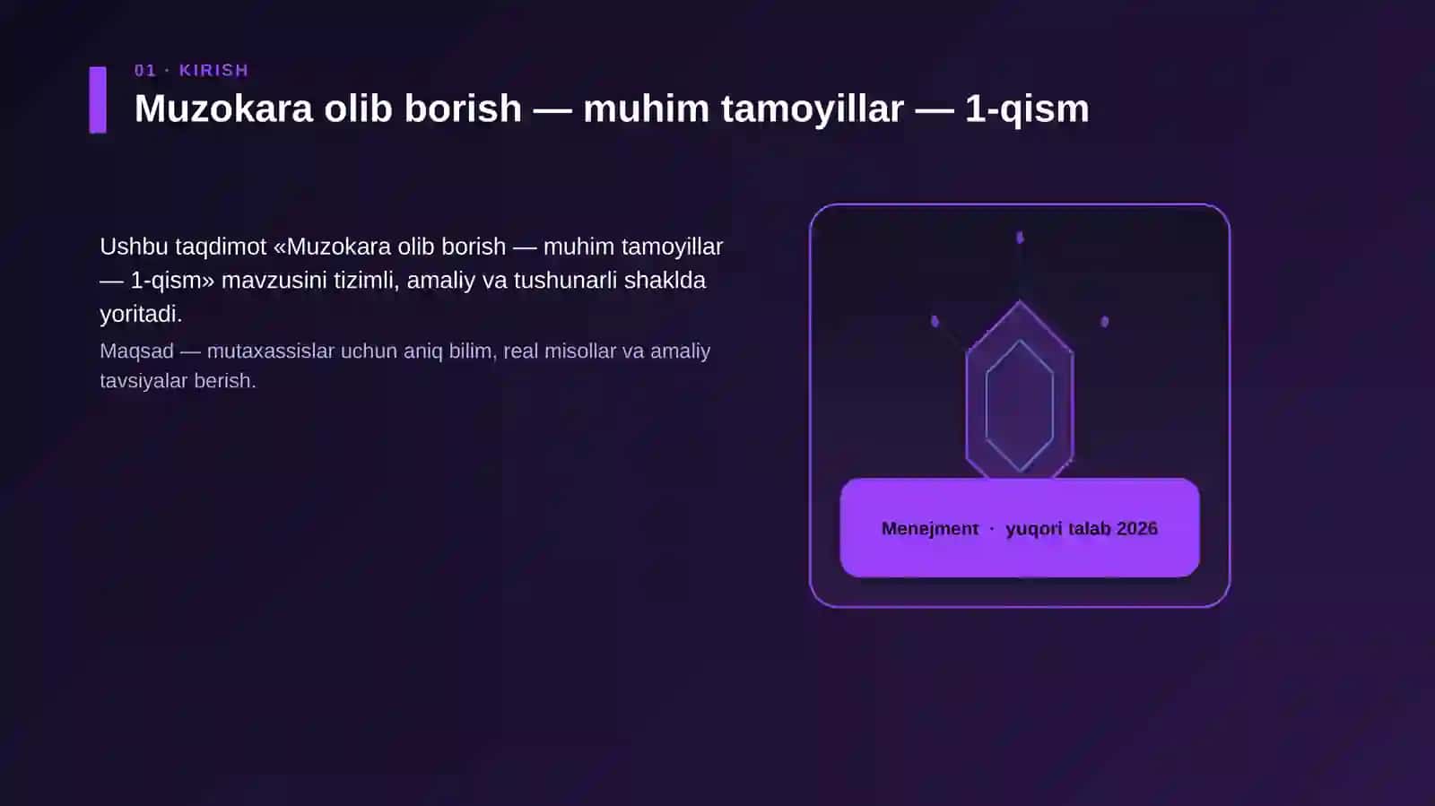 Muzokara olib borish — muhim tamoyillar — 1-qism 3