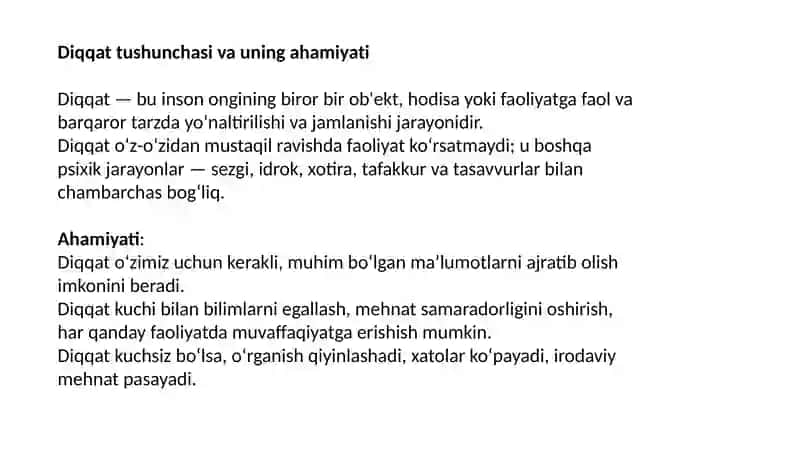 Diqqatning asosiy xususiyatlari 3