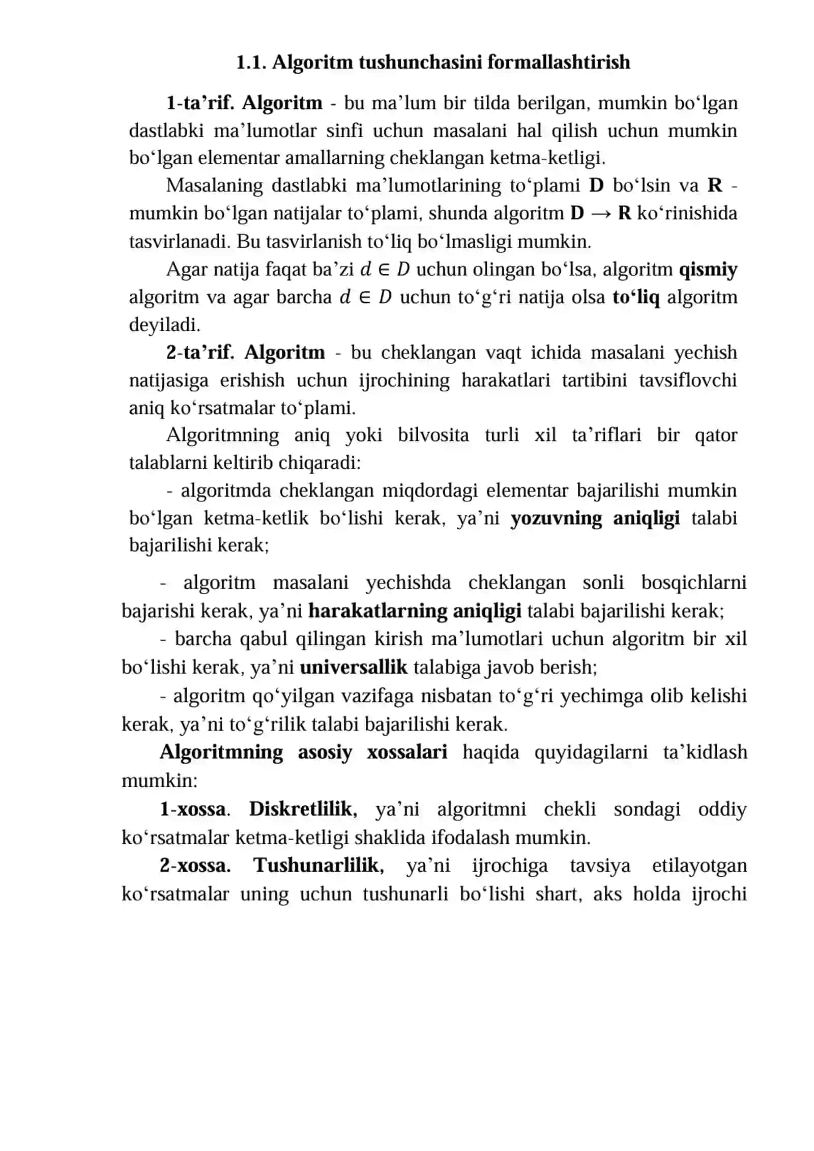 Kirish. Algoritm va ma‘lumotlar tuzilmasi tushunchasi 3