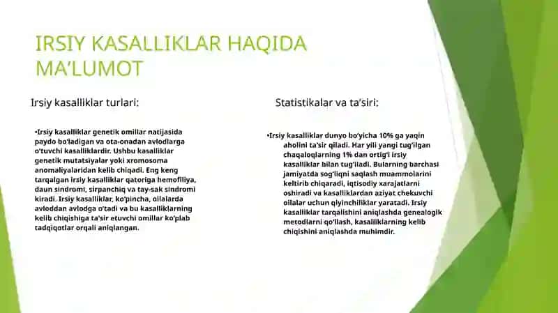 Geneologik usulning irsiy kasalliklarni aniqlashda qollanilishi 3