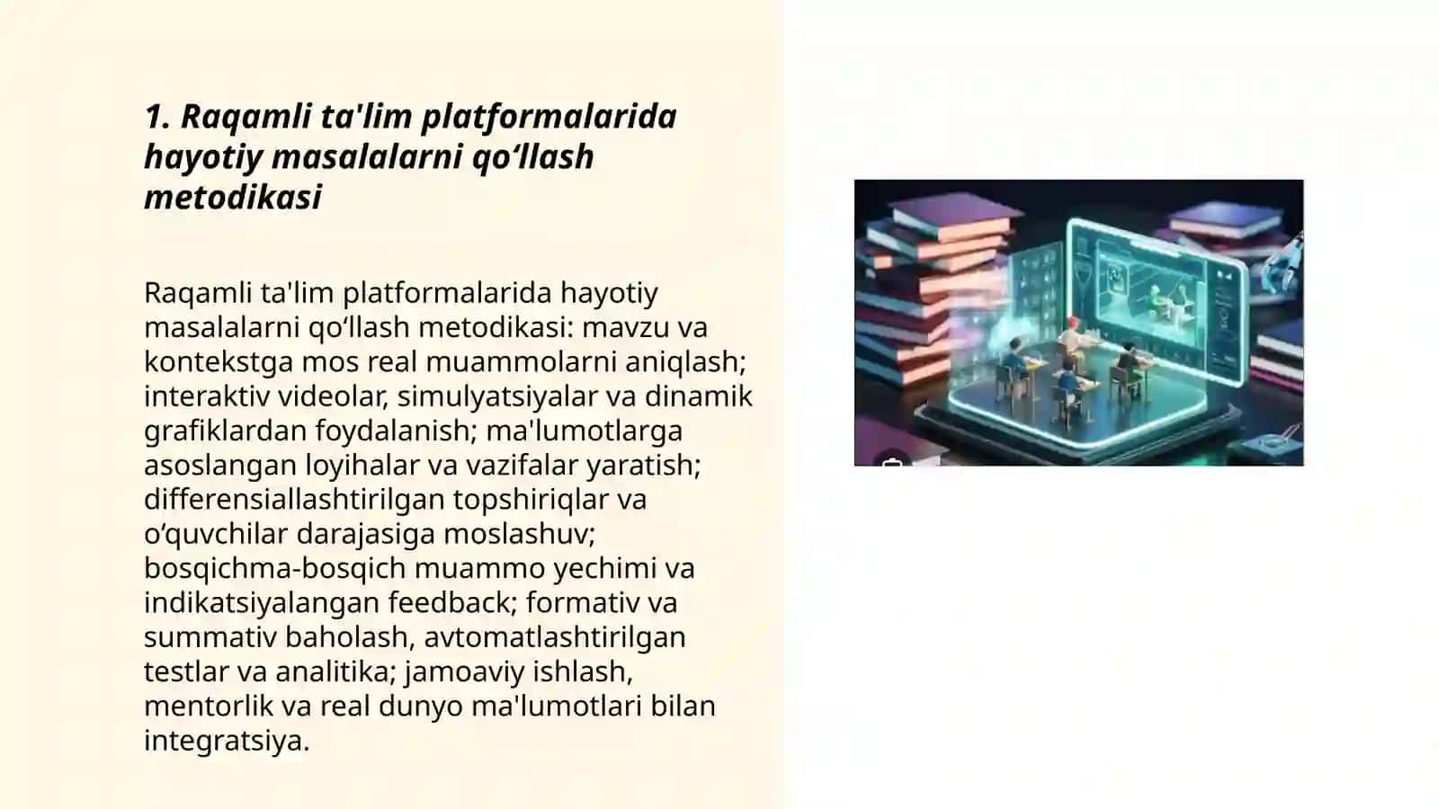 Matematikani o’qitishda raqamli texnalogiya Hayotiy masalalar orqali matematikani o’rganish 3