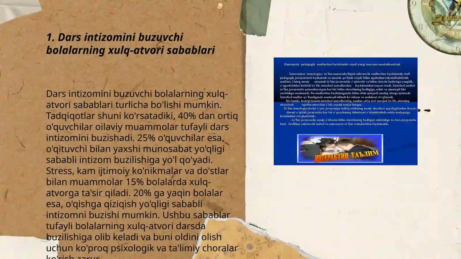 Dars intizomiga salbiy munosabatdagi bolalarga nisbatan konstruktiv yondashuv va uni loyihalash 3
