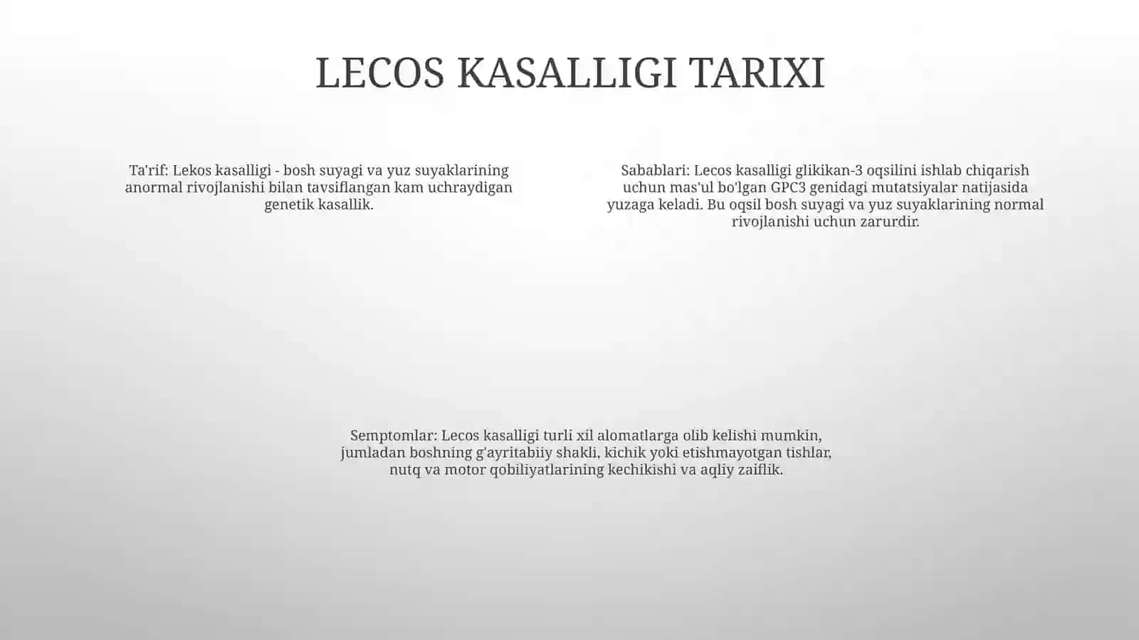Lekos Qon Kasaligi 3