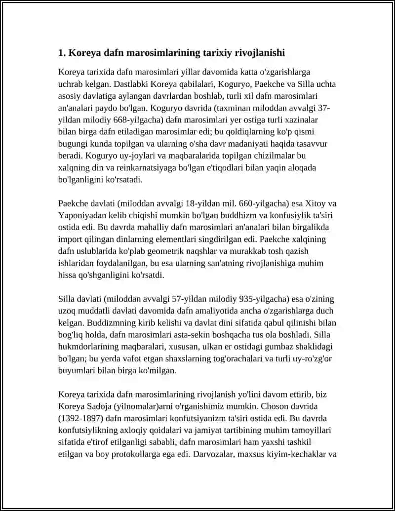 Koreya Dafn Marosimlari Haqida 3