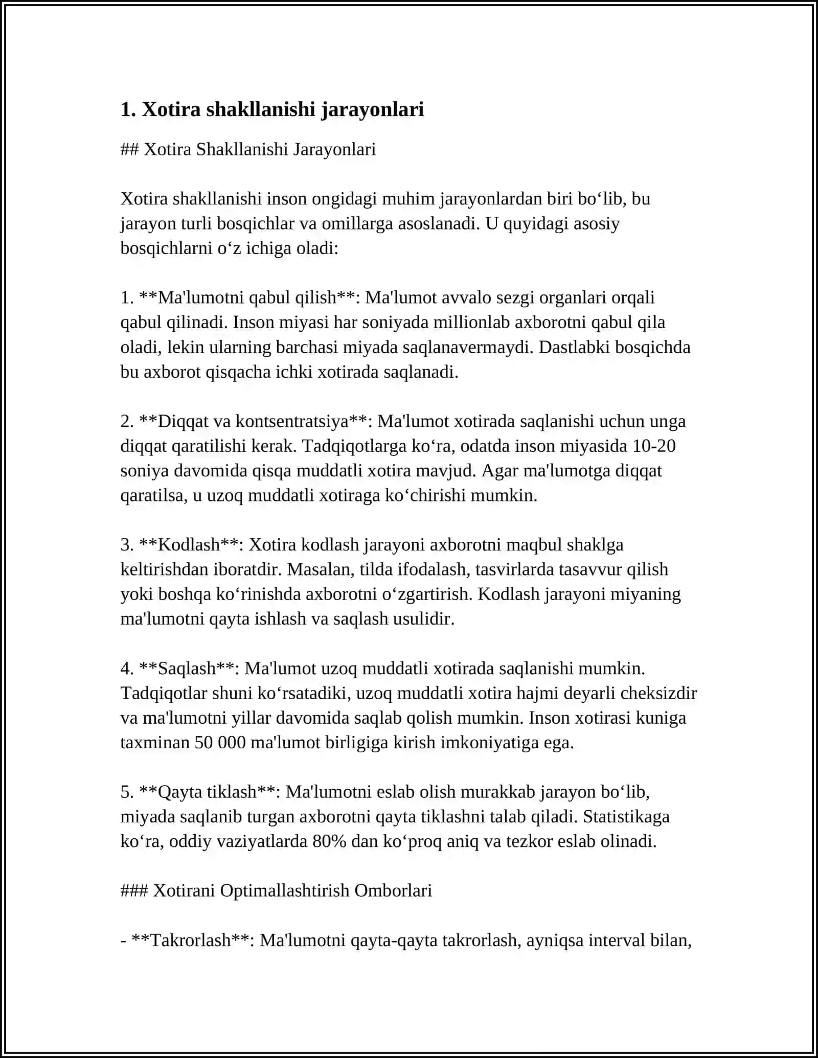 XOTIRA PSIXALOGIYASI 3