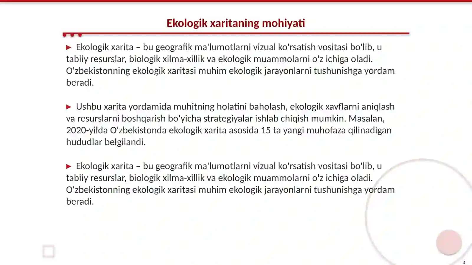 O‘zbekiston ekologik xaritasi bilan ishlash 3